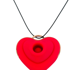Estimulador Love Shape Necklace con diseño de collar y 10 velocidades de succión y pulsación, joya del placer Glow & Vibe.