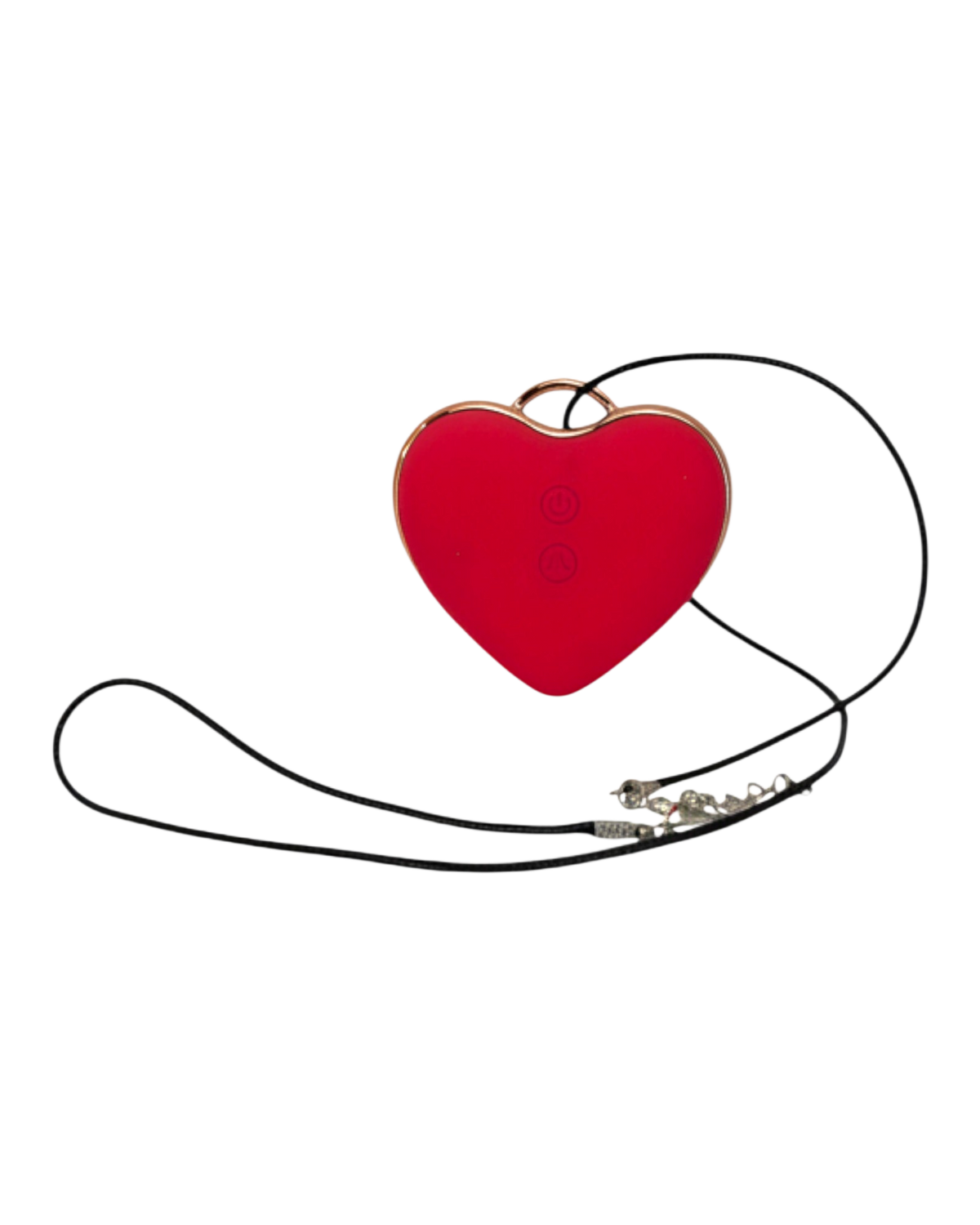 Estimulador Love Shape Necklace con diseño de collar y 10 velocidades de succión y pulsación, joya del placer Glow & Vibe.