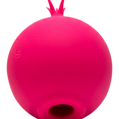 Estimulador doble The Sucking Turnip con 5 modos de vibración y 5 de succión para clítoris y pezones, diseño divertido Glow & Vibe.