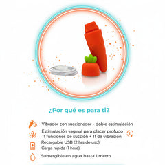 Crazy Carrot vibrador succionador clítoris divertido y recargable