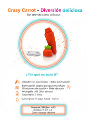 Crazy Carrot vibrador succionador clítoris divertido y recargable