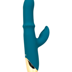 Vibrador Babo con anillo deslizante de balines y estimulador de punto G y clítoris, diseño versátil y potente Glow & Vibe.