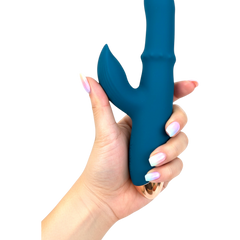 Vibrador Babo con anillo deslizante de balines y estimulador de punto G y clítoris, diseño versátil y potente Glow & Vibe.