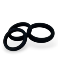 Set de tres anillos Stay Rings de gel elástico para control, firmeza y placer Glow & Vibe.