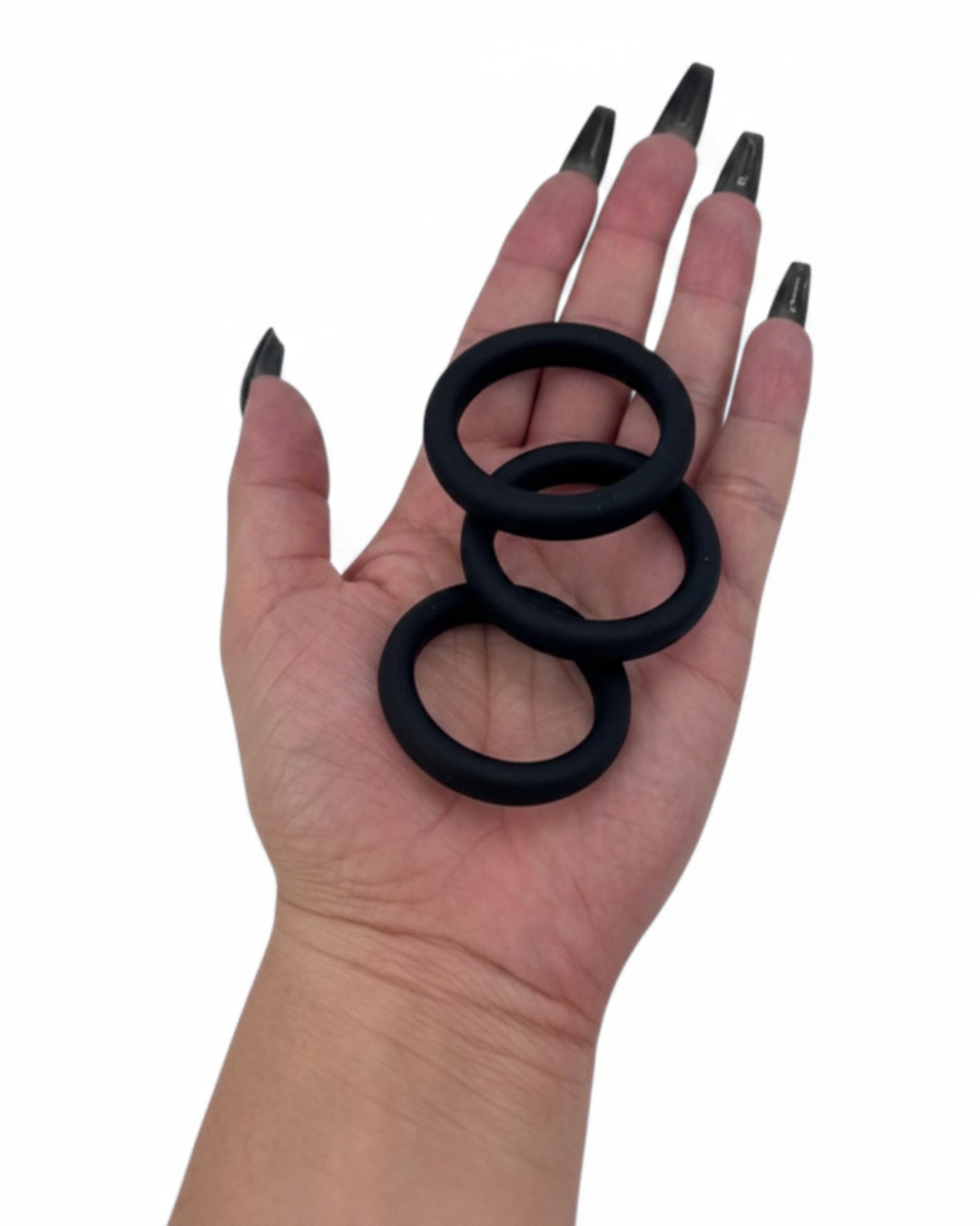 Set de tres anillos Stay Rings de gel elástico para control, firmeza y placer Glow & Vibe.