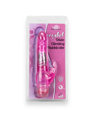 Vibrador Crystal Climbing doble estimulación, diseño curvado para punto G y toque en clítoris, vibrador elegante y sensual, marca Glow & Vibe.