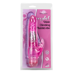 Vibrador Crystal Climbing doble estimulación, diseño curvado para punto G y toque en clítoris, vibrador elegante y sensual, marca Glow & Vibe.