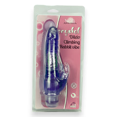 Vibrador Crystal Climbing doble estimulación, diseño curvado para punto G y toque en clítoris, vibrador elegante y sensual, marca Glow & Vibe.