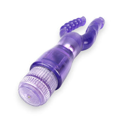 Vibrador Double Pleasure de doble estimulación, diseño elegante y potente, vibrador sensual y sofisticado, marca Glow & Vibe.