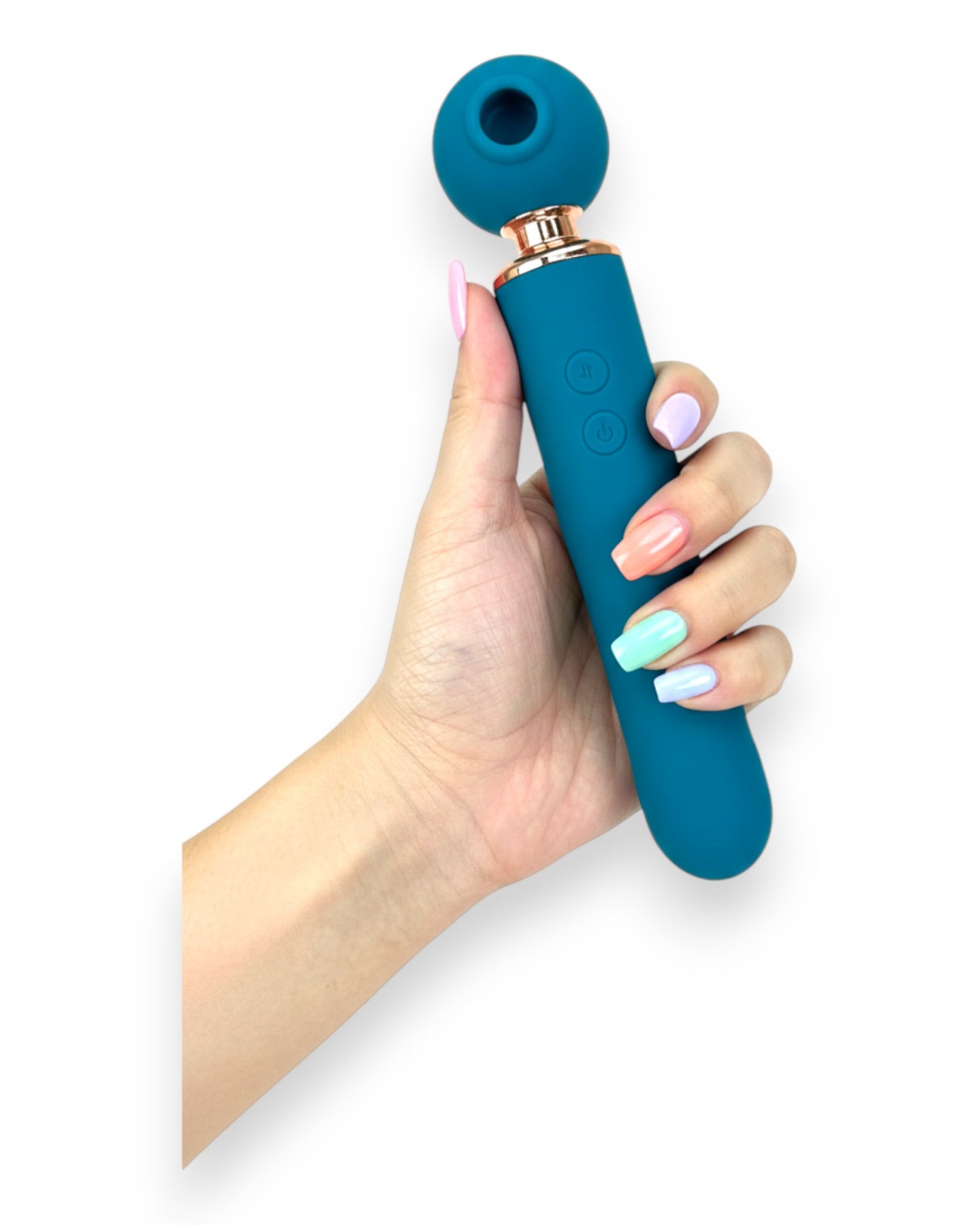 Vibrador Meng Dun Dun con pistón y pulsaciones, vibrador tecnológico potente y elegante, diseño moderno Glow & Vibe.