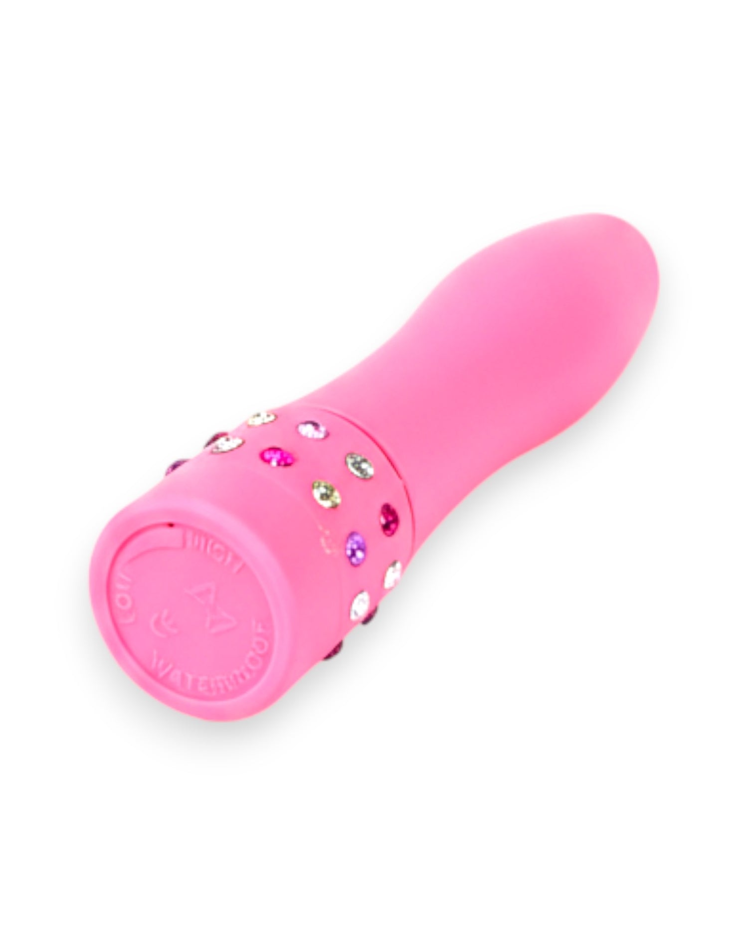 Mini vibrador Diamond Princess color brillante, vibrador elegante con brillo de lujo, diseño discreto Glow & Vibe.