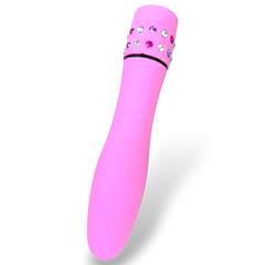 Mini vibrador Diamond Princess color brillante, vibrador elegante con brillo de lujo, diseño discreto Glow & Vibe.