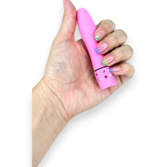 Mini vibrador Diamond Princess color brillante, vibrador elegante con brillo de lujo, diseño discreto Glow & Vibe.