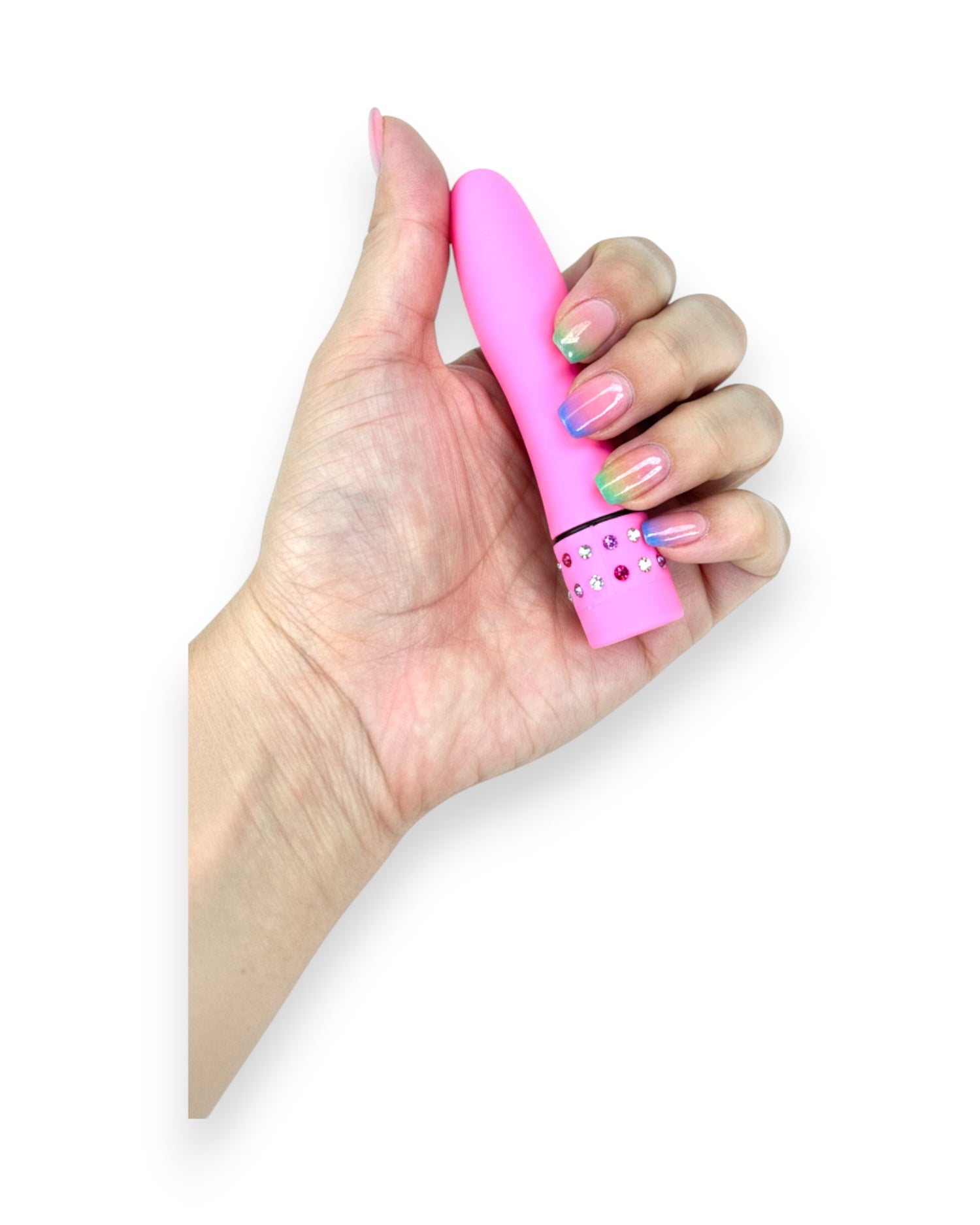 Mini vibrador Diamond Princess color brillante, vibrador elegante con brillo de lujo, diseño discreto Glow & Vibe.
