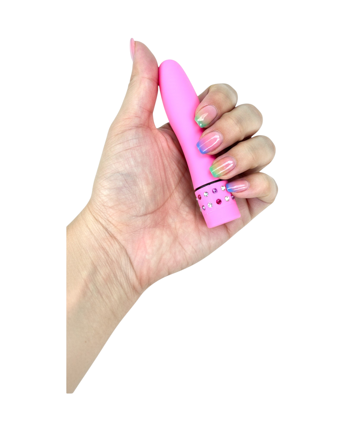 Mini vibrador Diamond Princess color brillante, vibrador elegante con brillo de lujo, diseño discreto Glow & Vibe.