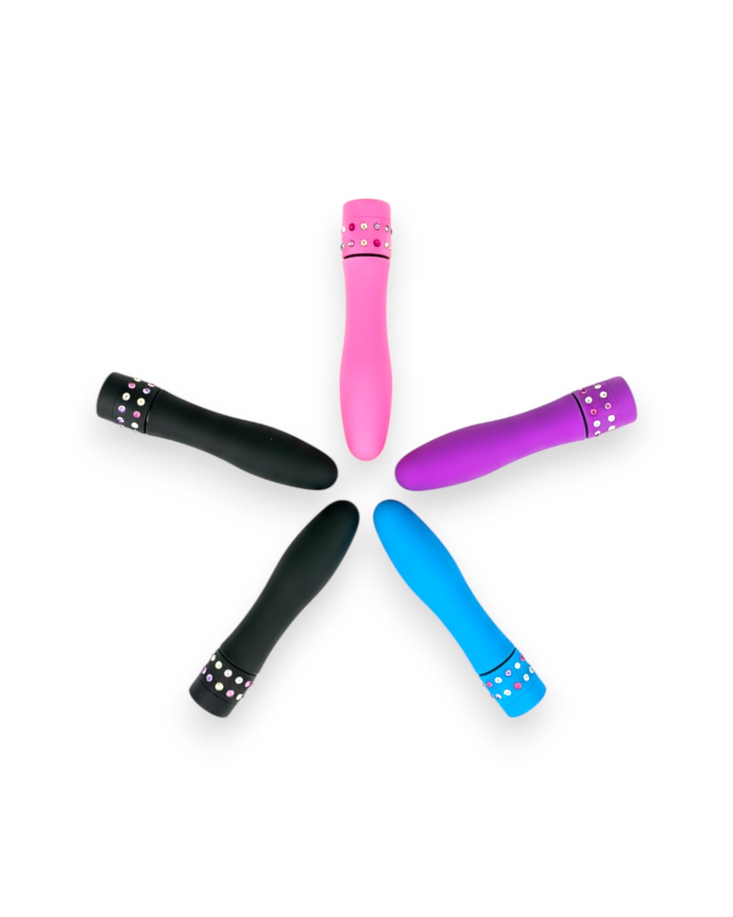 Mini vibrador Diamond Princess color brillante, vibrador elegante con brillo de lujo, diseño discreto Glow & Vibe.