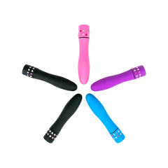 Mini vibrador Diamond Princess color brillante, vibrador elegante con brillo de lujo, diseño discreto Glow & Vibe.