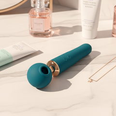 Vibrador Meng Dun Dun con pistón y pulsaciones, vibrador tecnológico potente y elegante, diseño moderno Glow & Vibe.