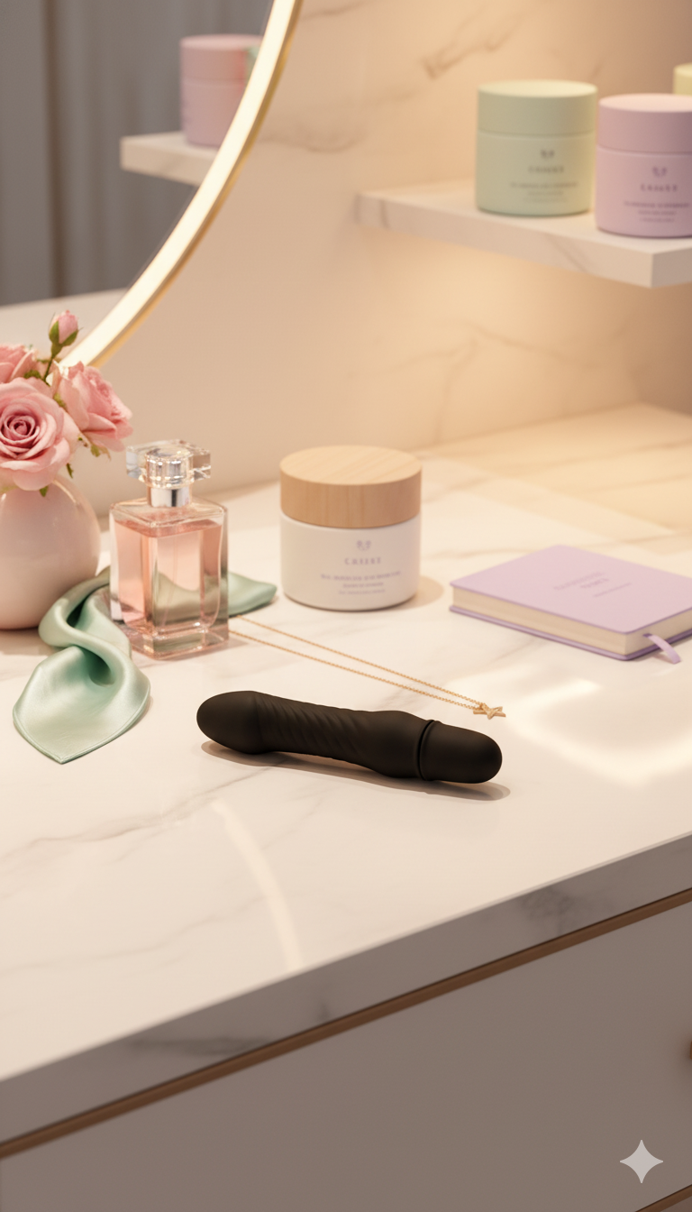 Mini vibrador Stev Mini compacto y potente, diseño moderno y vibrador portátil discreto, Glow & Vibe.