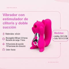 Vibrador Nutty Lover con succión y vibración combinadas, diseño atrevido y divertido Glow & Vibe.