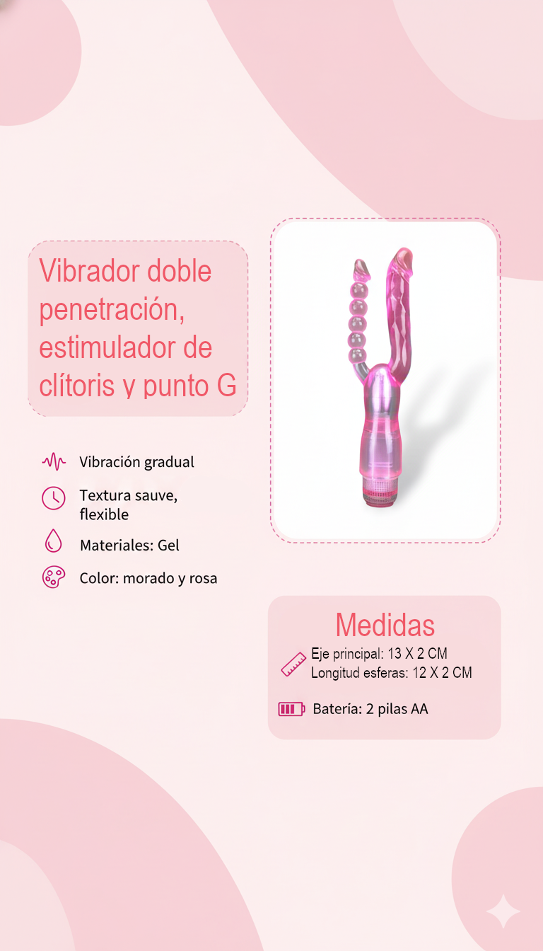 Vibrador Double Pleasure de doble estimulación, diseño elegante y potente, vibrador sensual y sofisticado, marca Glow & Vibe.