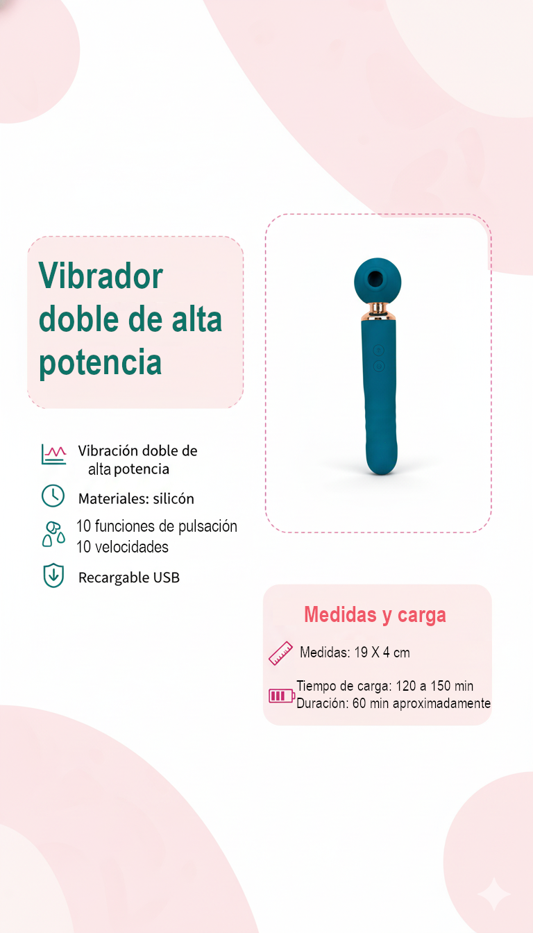 Vibrador Meng Dun Dun con pistón y pulsaciones, vibrador tecnológico potente y elegante, diseño moderno Glow & Vibe.