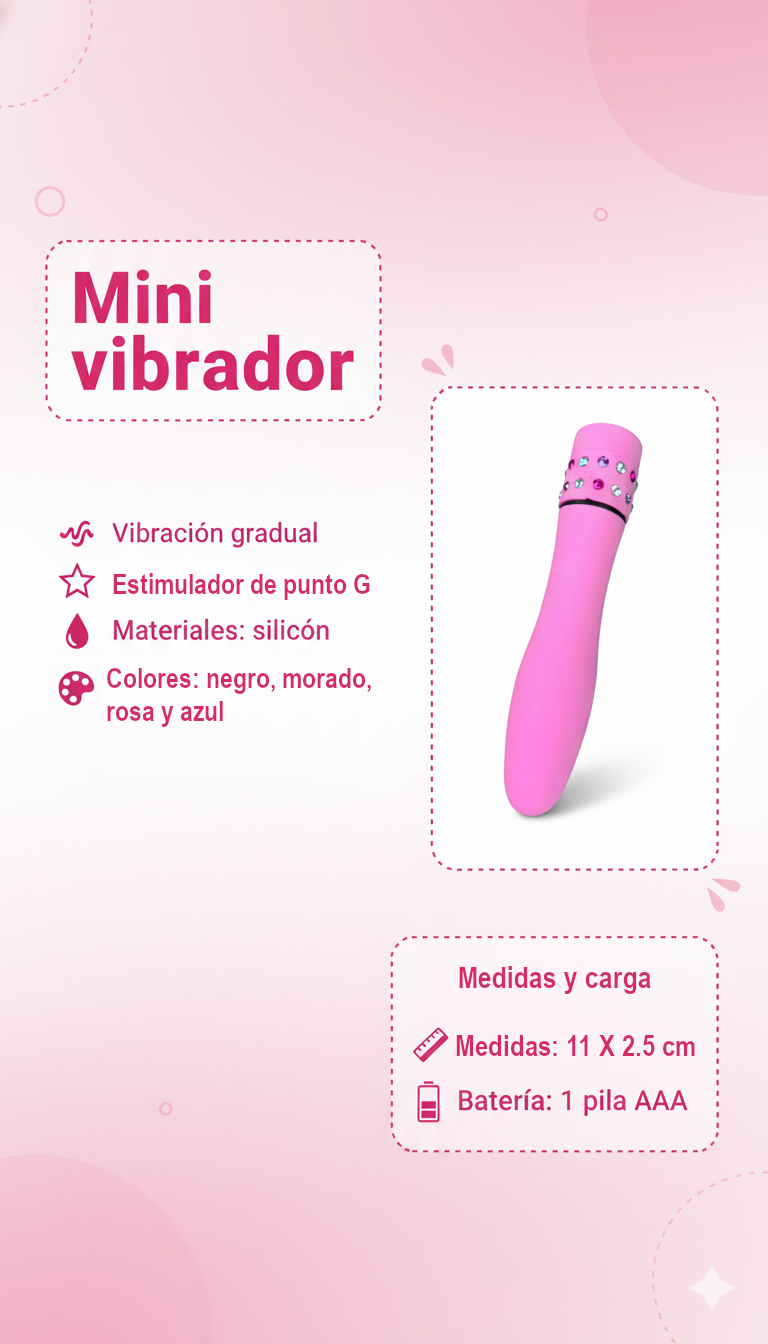 Mini vibrador Diamond Princess color brillante, vibrador elegante con brillo de lujo, diseño discreto Glow & Vibe.