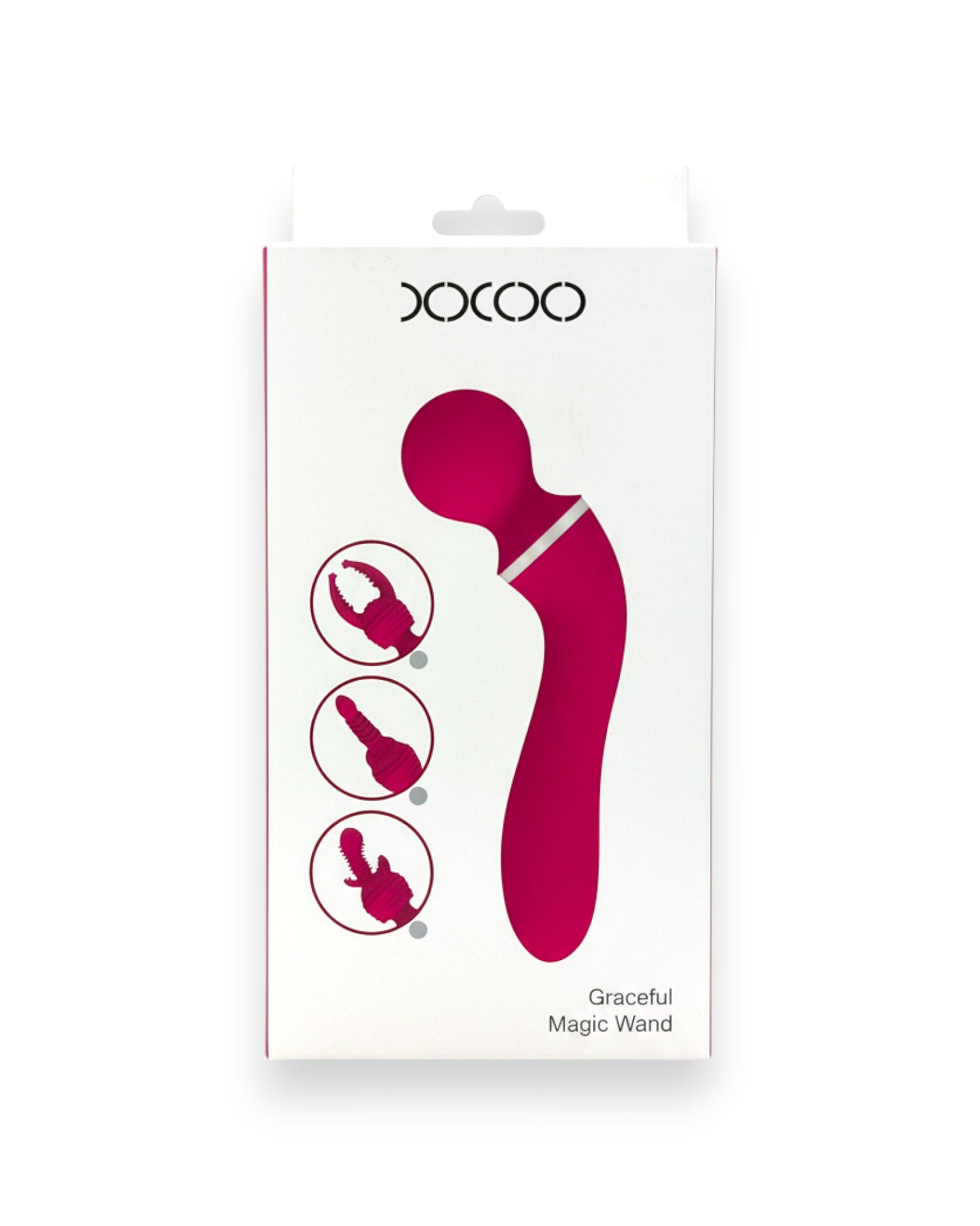 Varita vibradora Glow Wand con tres estimuladores intercambiables, vibrador versátil y elegante, juguete sensual Glow & Vibe.