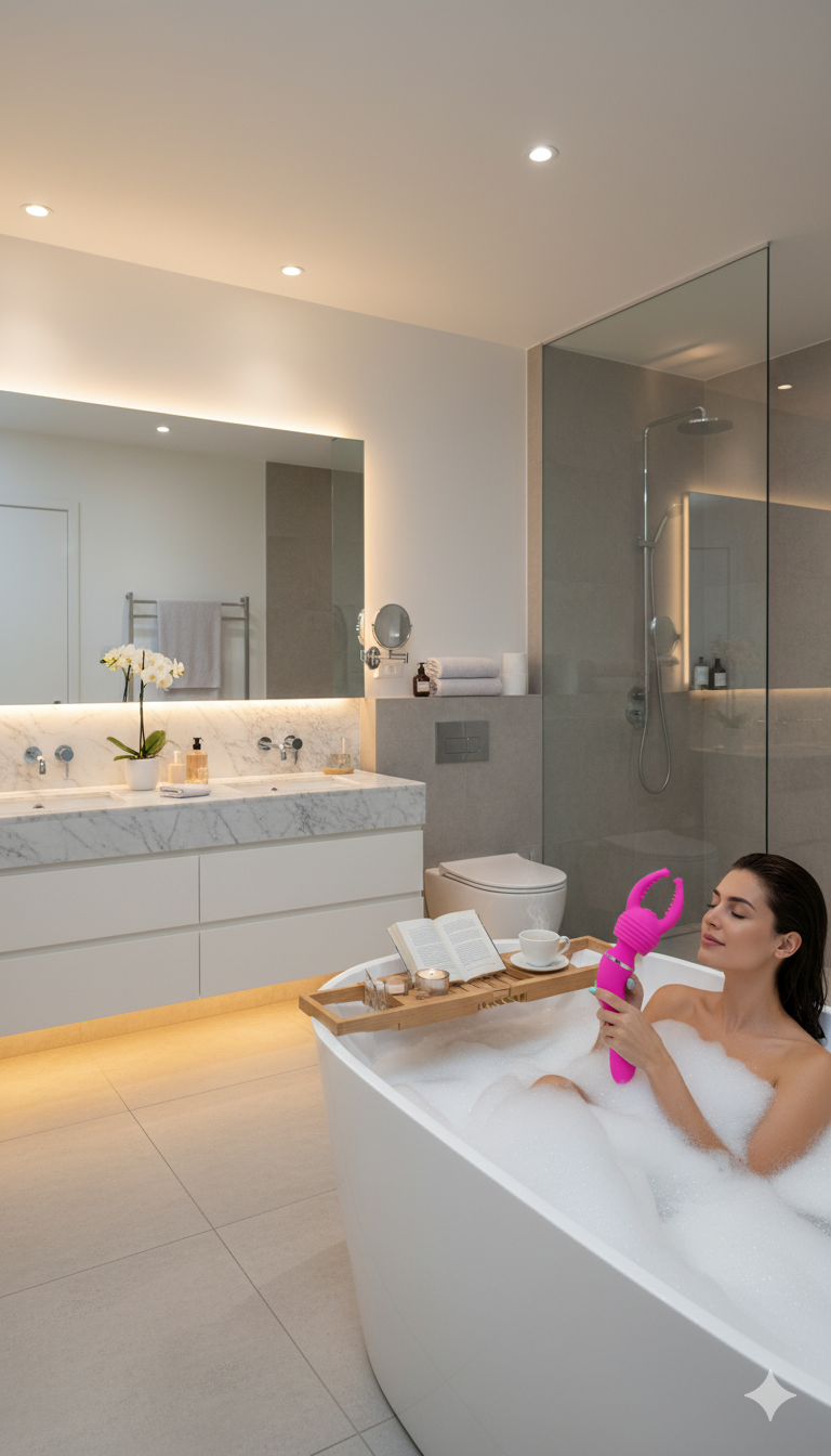 Varita vibradora Glow Wand con tres estimuladores intercambiables, vibrador versátil y elegante, juguete sensual Glow & Vibe.