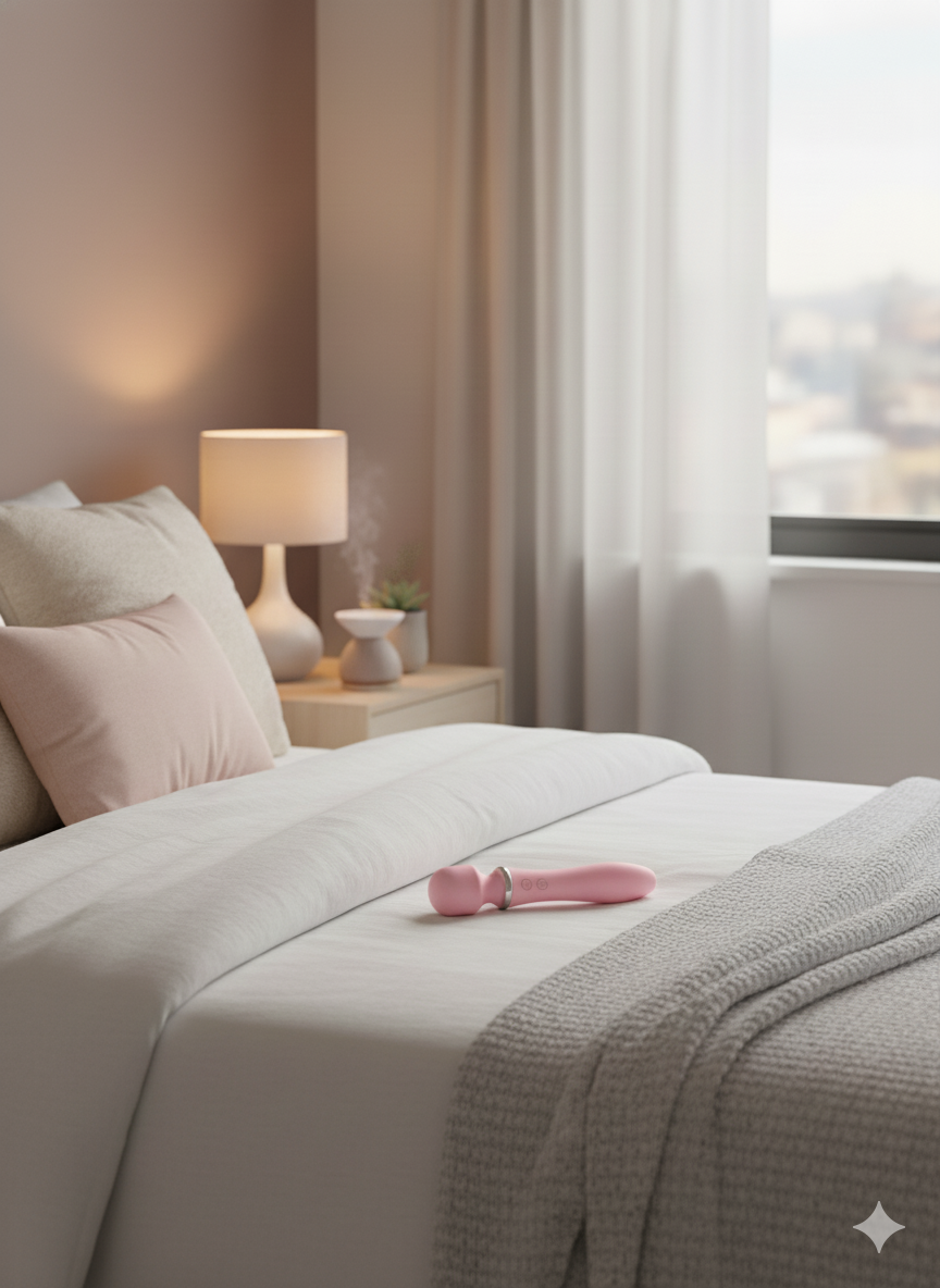 Vibrador doble Has Love con diseño romántico, elegante y vibrador para pareja, juguete íntimo Glow & Vibe.