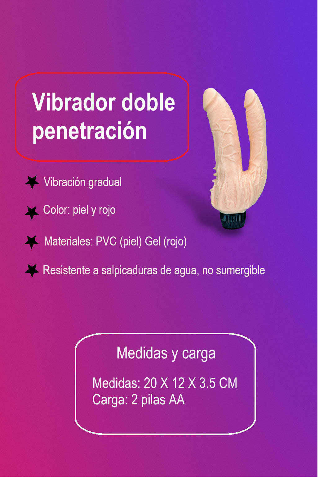 Vibrador Dual Lover doble estimulación, diseño elegante y envolvente, vibrador para placer simultáneo, marca Glow & Vibe.