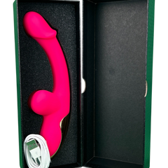 Vibrador Sexy Toy con doble estimulación de punto G y clítoris, diseño atrevido y sensual Glow & Vibe.