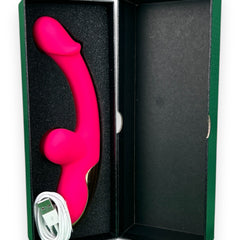Vibrador Sexy Toy con doble estimulación de punto G y clítoris, diseño atrevido y sensual Glow & Vibe.
