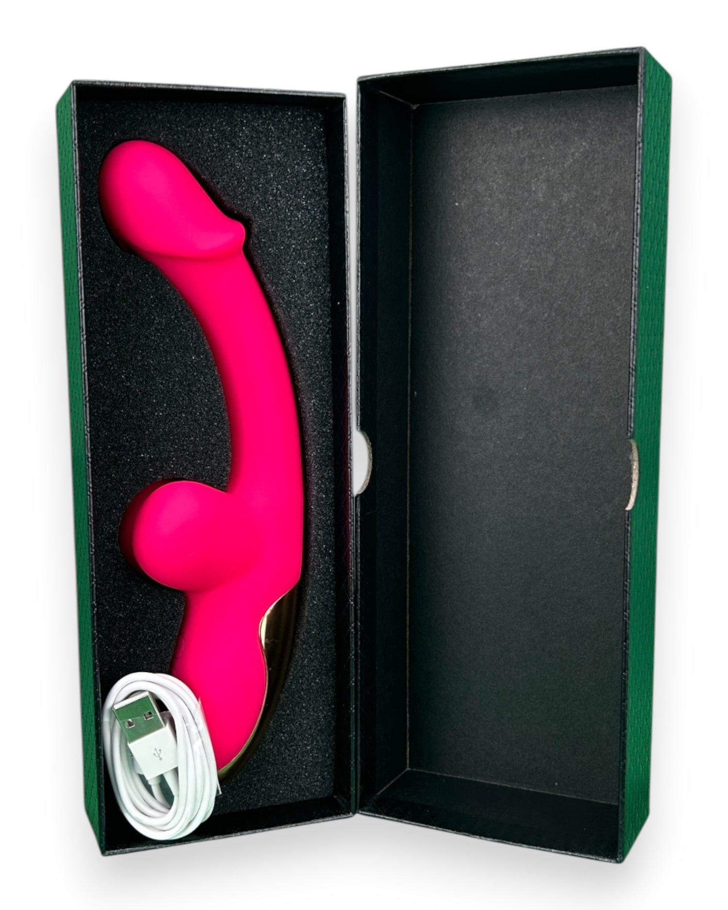 Vibrador Sexy Toy con doble estimulación de punto G y clítoris, diseño atrevido y sensual Glow & Vibe.