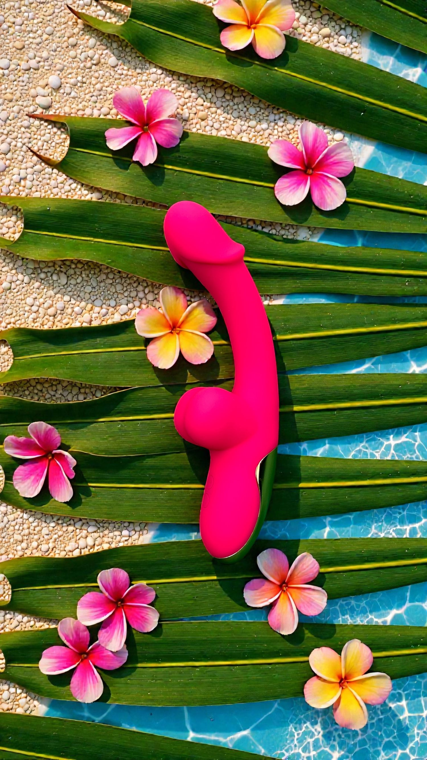 Vibrador Sexy Toy con doble estimulación de punto G y clítoris, diseño atrevido y sensual Glow & Vibe.