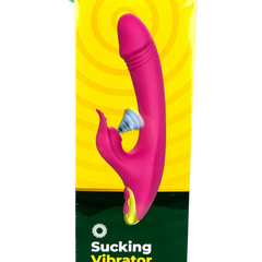 Vibrador Fun Licks con succionador de clítoris de 9 funciones y estimulador de punto G, diseño divertido Glow & Vibe.