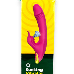 Vibrador Fun Licks con succionador de clítoris de 9 funciones y estimulador de punto G, diseño divertido Glow & Vibe.