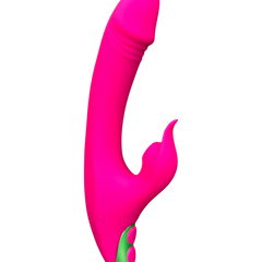 Vibrador Fun Licks con succionador de clítoris de 9 funciones y estimulador de punto G, diseño divertido Glow & Vibe.