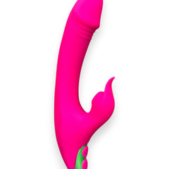 Vibrador Fun Licks con succionador de clítoris de 9 funciones y estimulador de punto G, diseño divertido Glow & Vibe.