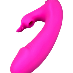 Vibrador Fun Licks con succionador de clítoris de 9 funciones y estimulador de punto G, diseño divertido Glow & Vibe.