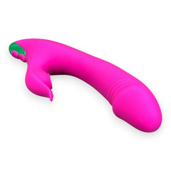 Vibrador Fun Licks con succionador de clítoris de 9 funciones y estimulador de punto G, diseño divertido Glow & Vibe.