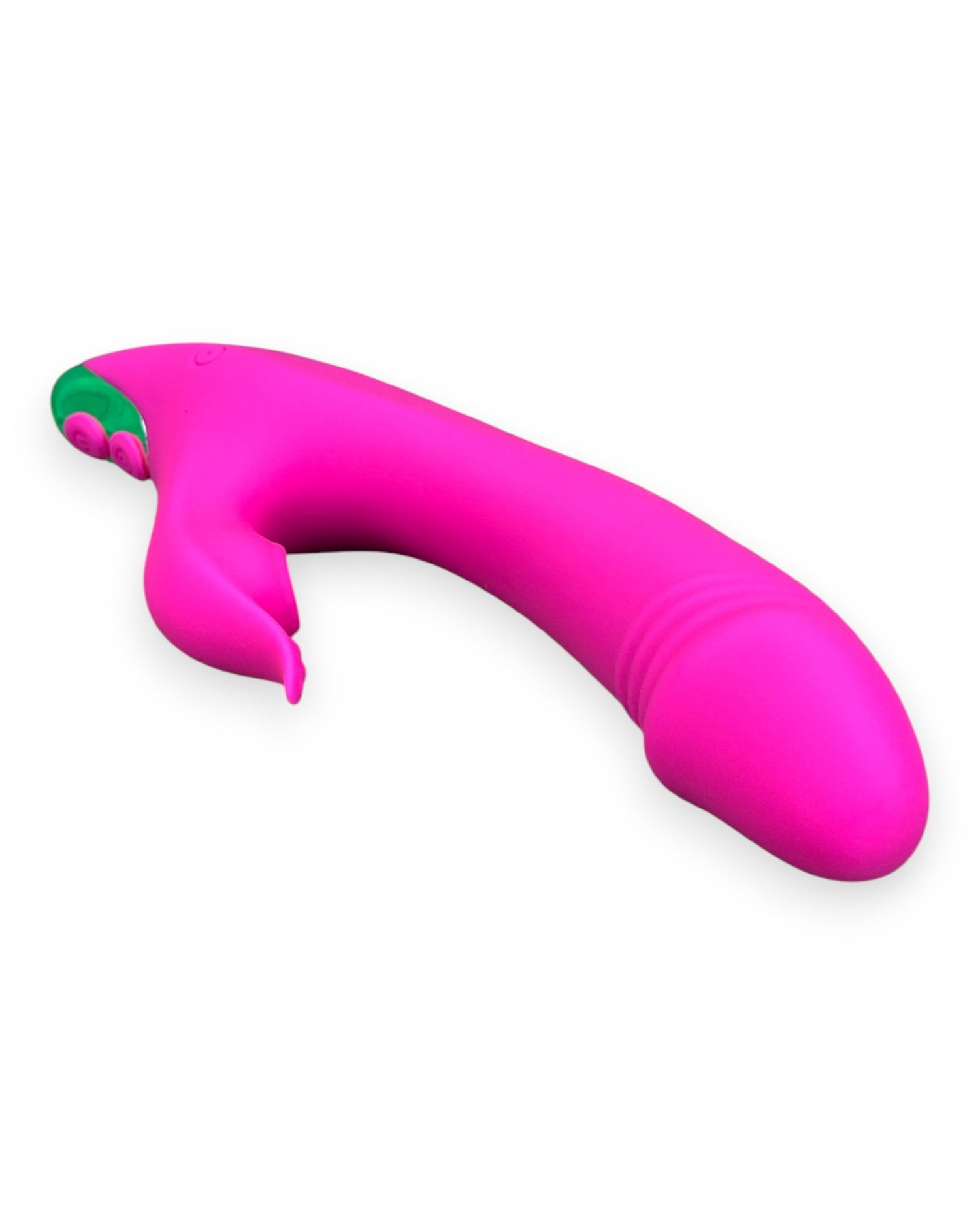 Vibrador Fun Licks con succionador de clítoris de 9 funciones y estimulador de punto G, diseño divertido Glow & Vibe.