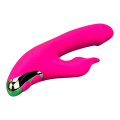 Vibrador Fun Licks con succionador de clítoris de 9 funciones y estimulador de punto G, diseño divertido Glow & Vibe.