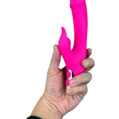 Vibrador Fun Licks con succionador de clítoris de 9 funciones y estimulador de punto G, diseño divertido Glow & Vibe.