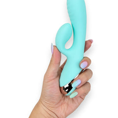 Vibrador Play Inflate inflable de silicón con estimulador de punto G adaptable, diseño suave y elegante Glow & Vibe.