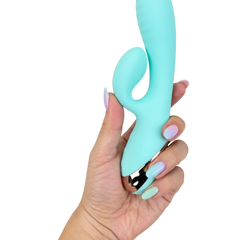 Vibrador Play Inflate inflable de silicón con estimulador de punto G adaptable, diseño suave y elegante Glow & Vibe.