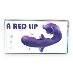Vibrador Royal Tongue triple con motor y estimulador móvil de punto G, simulación de lengua y mordiscos, diseño elegante Glow & Vibe.