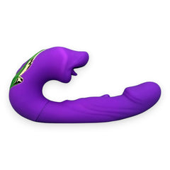 Vibrador Royal Tongue triple con motor y estimulador móvil de punto G, simulación de lengua y mordiscos, diseño elegante Glow & Vibe.