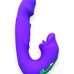 Vibrador Royal Tongue triple con motor y estimulador móvil de punto G, simulación de lengua y mordiscos, diseño elegante Glow & Vibe.