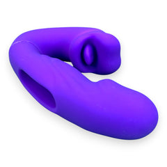 Vibrador Royal Tongue triple con motor y estimulador móvil de punto G, simulación de lengua y mordiscos, diseño elegante Glow & Vibe.